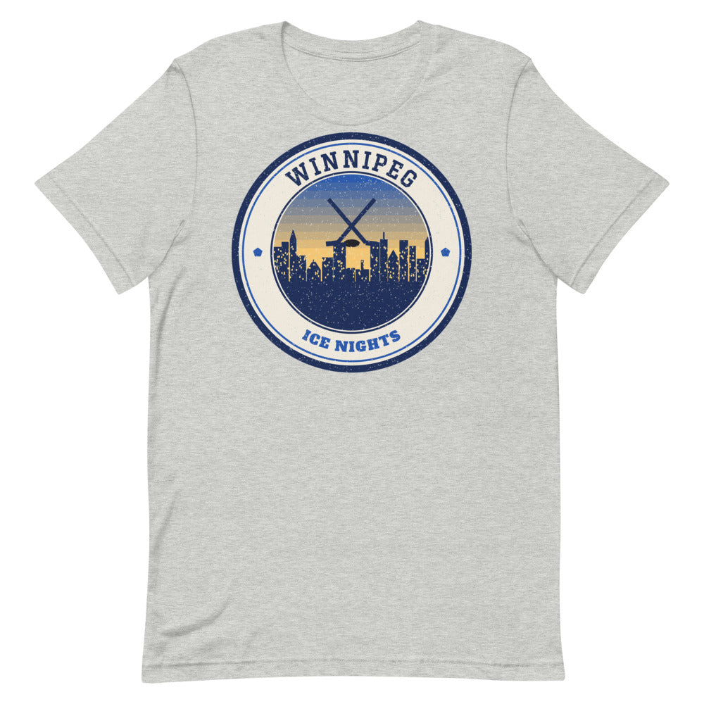 Winnipeg Ice Nights Tee in athletic heather, front