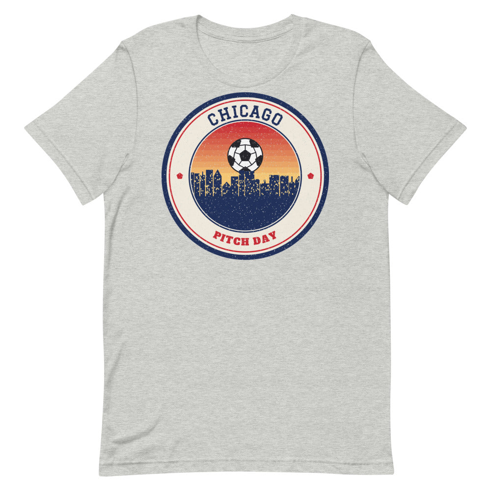 Chicago Pitch Day Tee in athletic heather, front