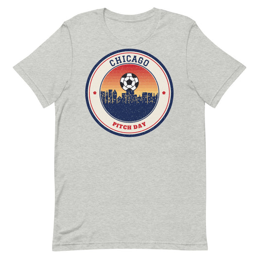 Chicago Pitch Day Tee in athletic heather, front