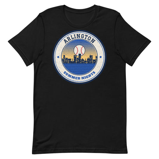 Arlington Summer Nights Ballpark Tee in black, front