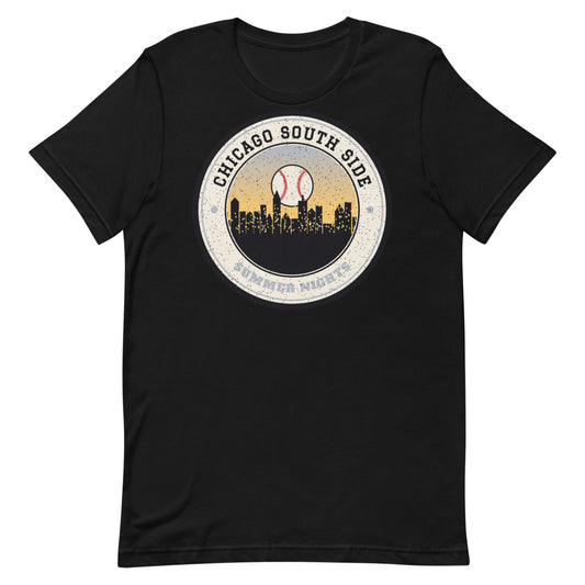 Chicago South Side Summer Nights Ballpark Tee in black, front