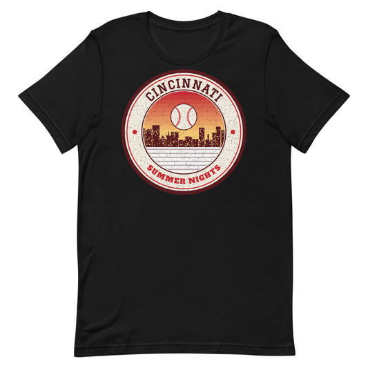 Cincinnati Summer Nights Ballpark Tee in black, front