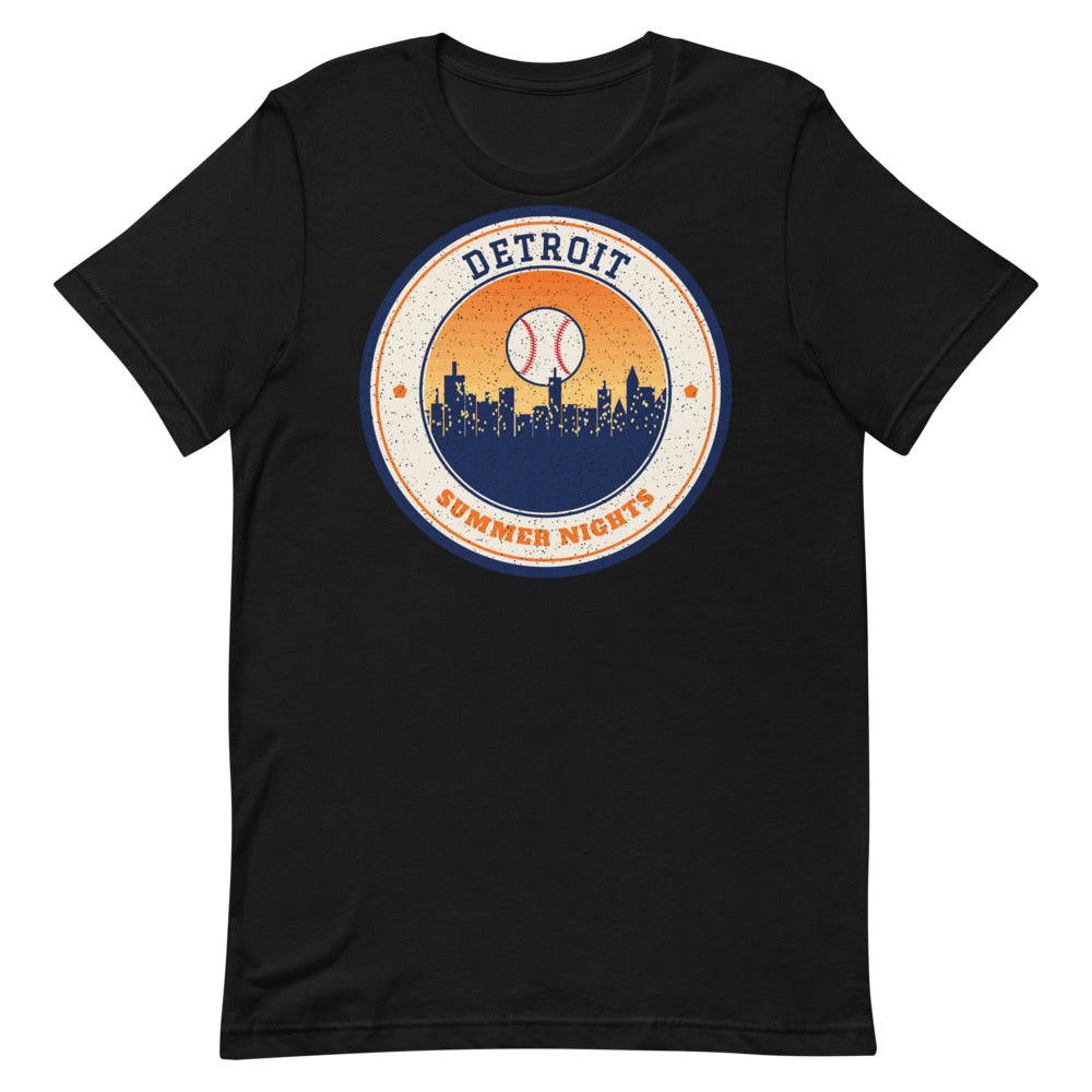 Detroit Summer Nights Ballpark Tee in black, front