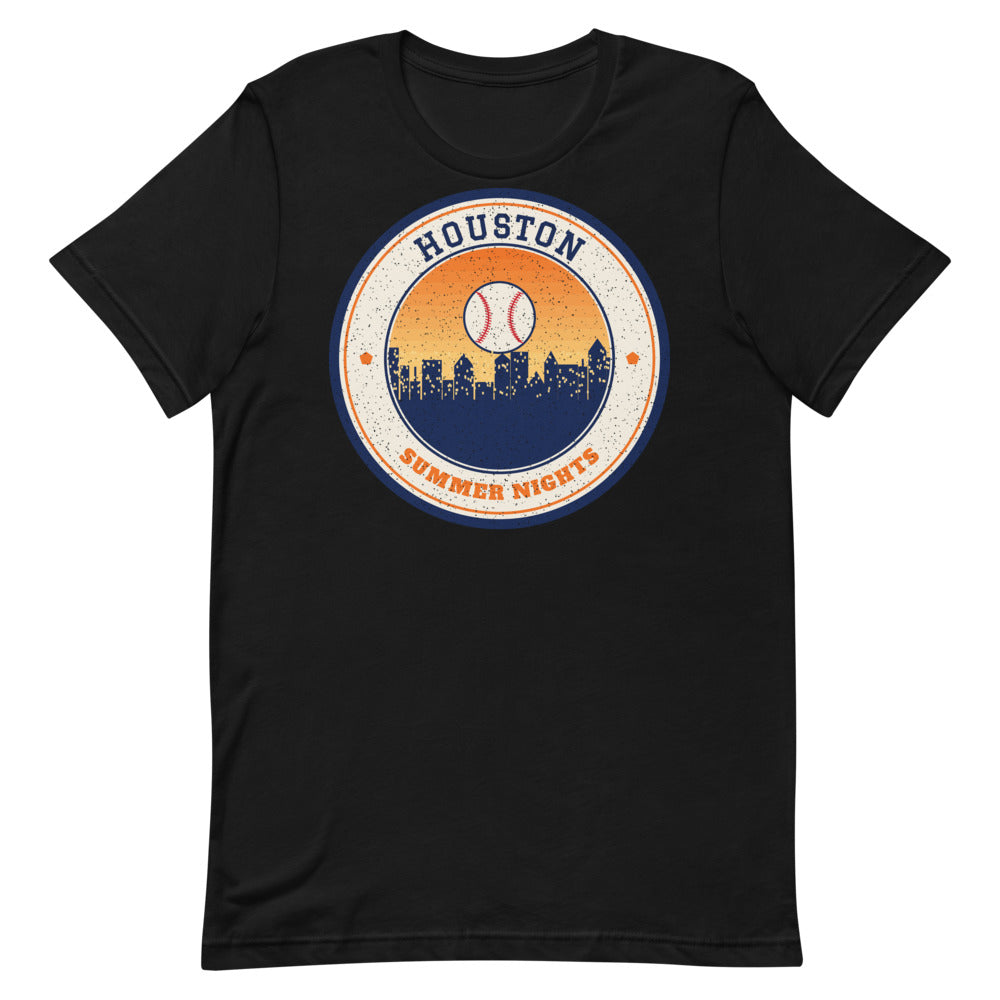 Houston Summer Nights Ballpark Tee in black, front