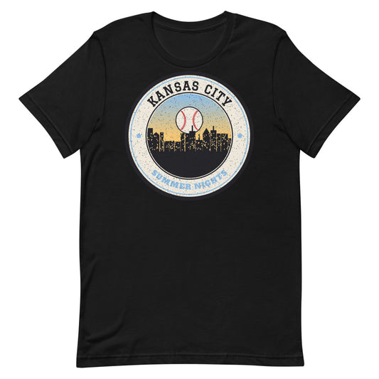 Kansas City Summer Nights Ballpark Tee in black, front