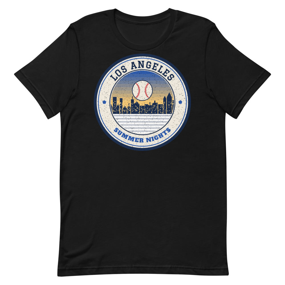 Los Angeles Summer Nights Ballpark Tee in black, front