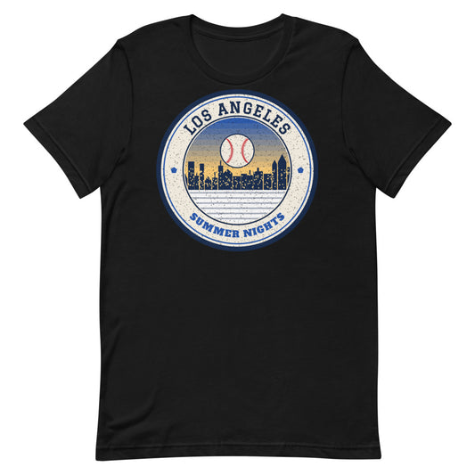 Los Angeles Summer Nights Ballpark Tee in black, front