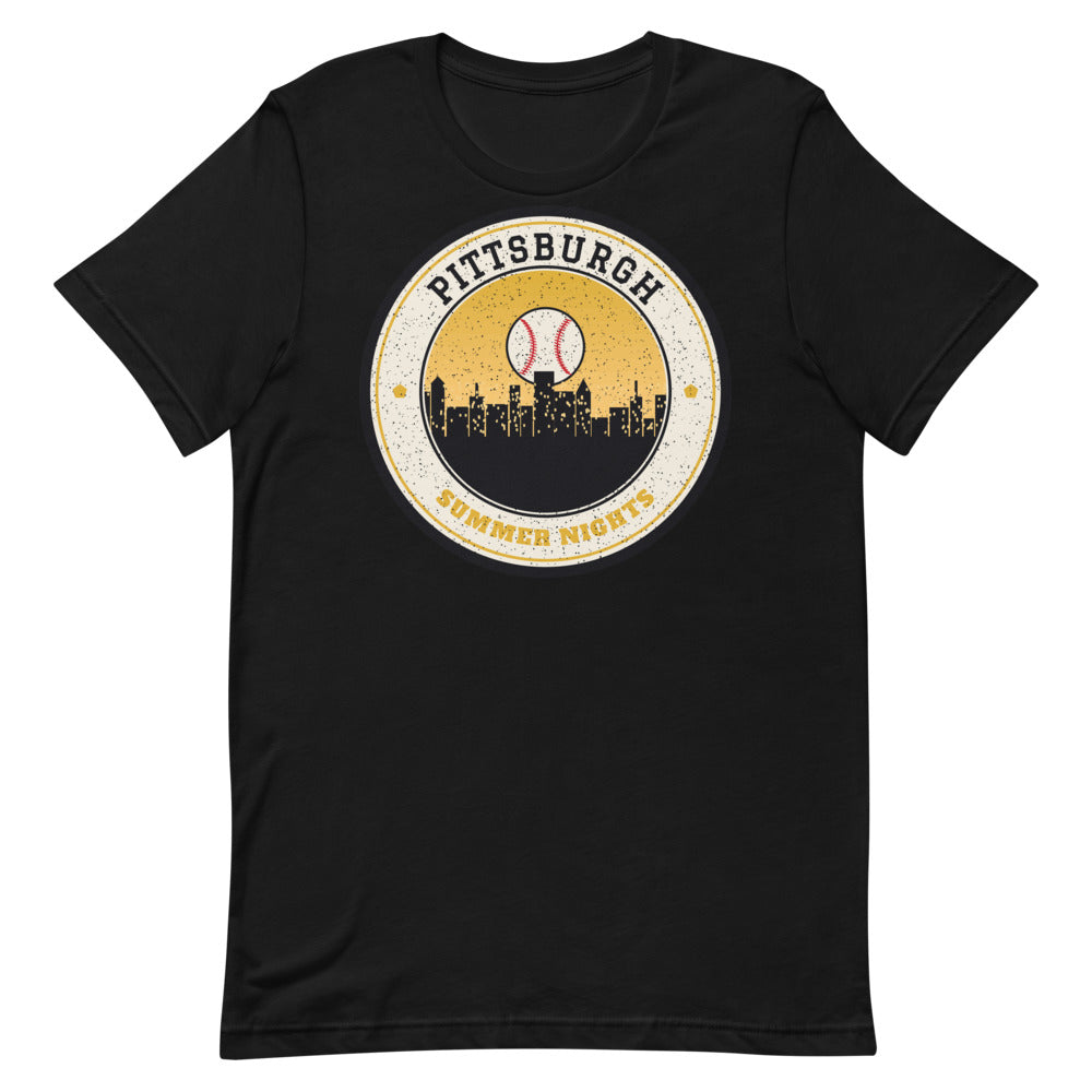 Pittsburgh Summer Nights Ballpark Tee in black, front