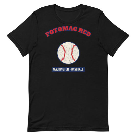 Potomac Red Baseball Tee in black, front