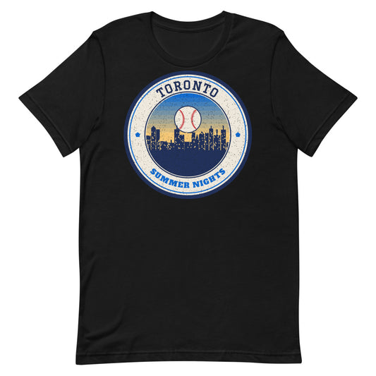 Toronto Summer Nights Ballpark Tee in black, front