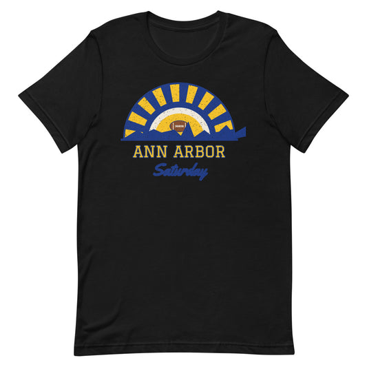 Ann Arbor Saturday Tee in black, front