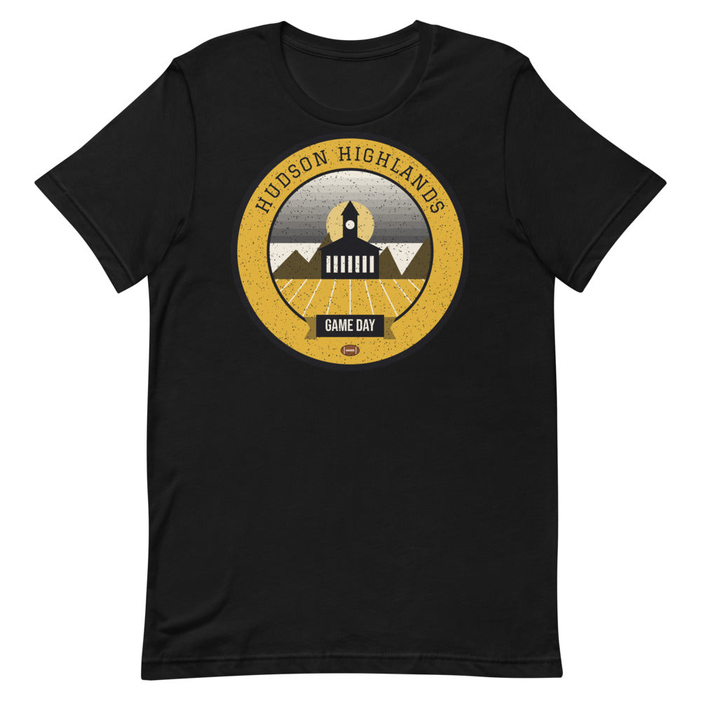 Black & Gold Hudson Highlands Game Day Tee in black, front