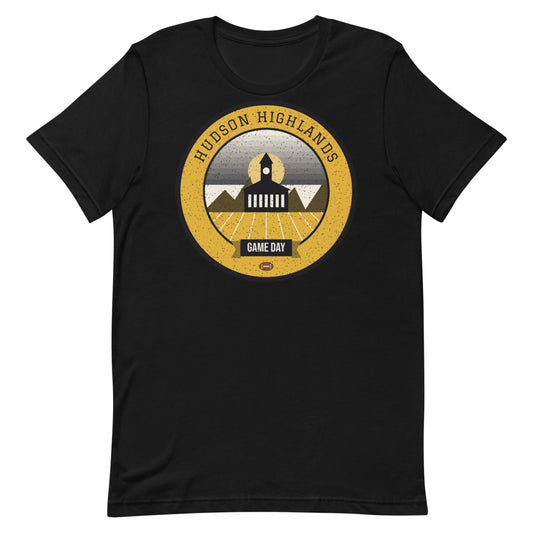 Black & Gold Hudson Highlands Game Day Tee in black, front