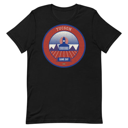 Brick Red Saguaro Game Day Tee in black, front