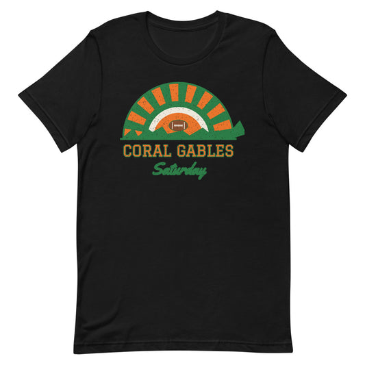 Coral Gables Saturday Tee in black, front