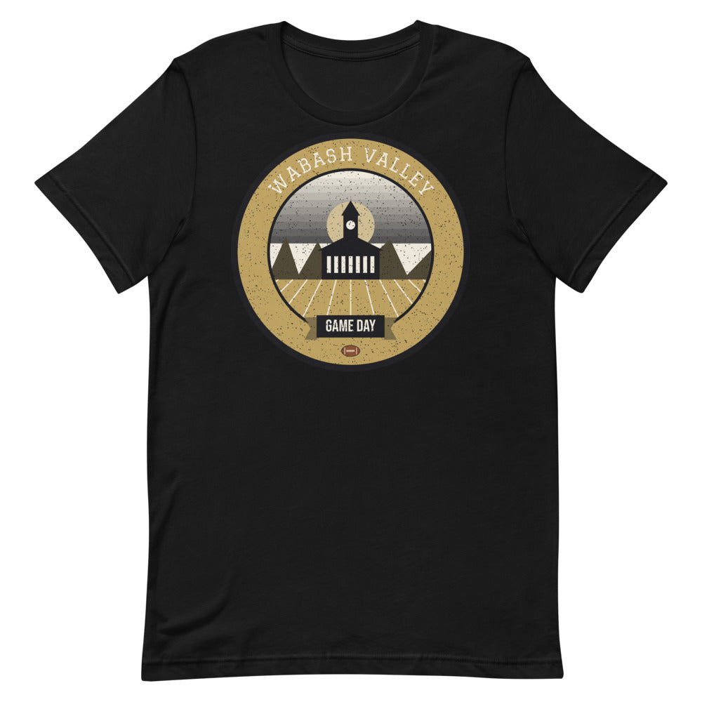 Old Gold & Black Wabash Game Day Tee in black, front