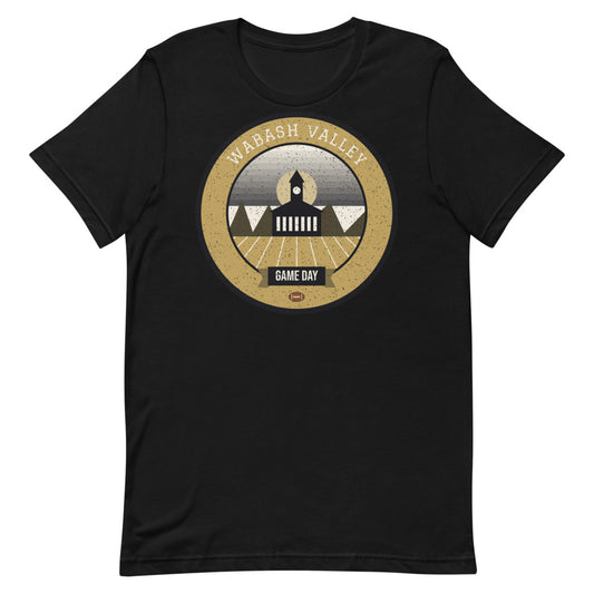 Old Gold & Black Wabash Game Day Tee in black, front