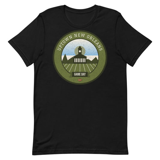 Olive & Sky Streetcar Game Day Tee in black, front