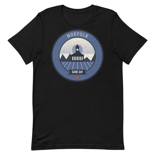 Slate Blue Harbor Game Day Tee in black, front