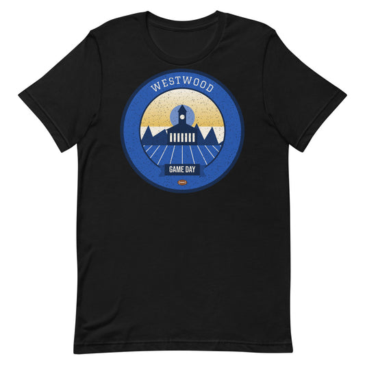 Westwood Blue & Gold Game Day Tee in black, front