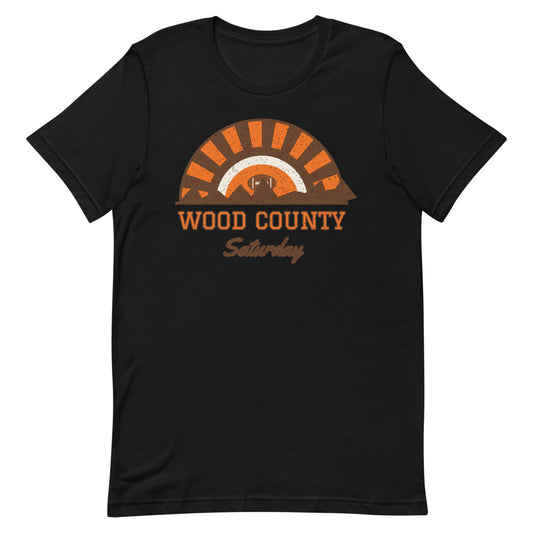 Wood County Saturday Tee in black, front