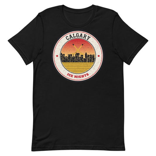 Calgary Ice Nights Tee in black, front