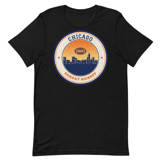 Chicago Sunday Kickoff Tee in black, front