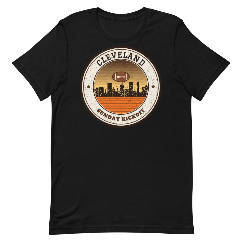 Cleveland Sunday Kickoff Tee in black, front