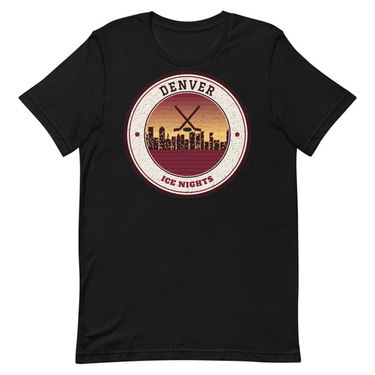 Denver Ice Nights Tee in black, front