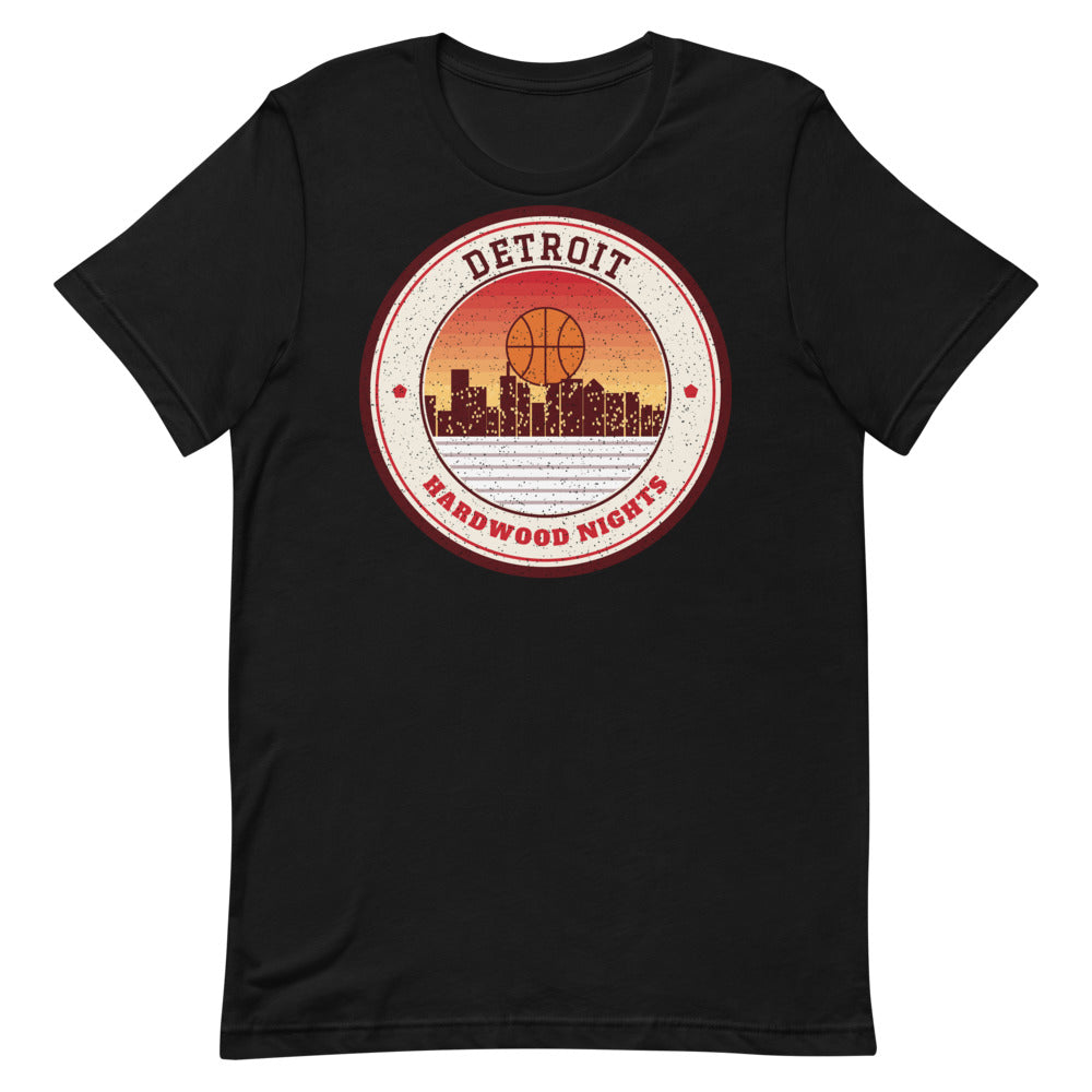 Detroit Hardwood Nights Tee in black, front