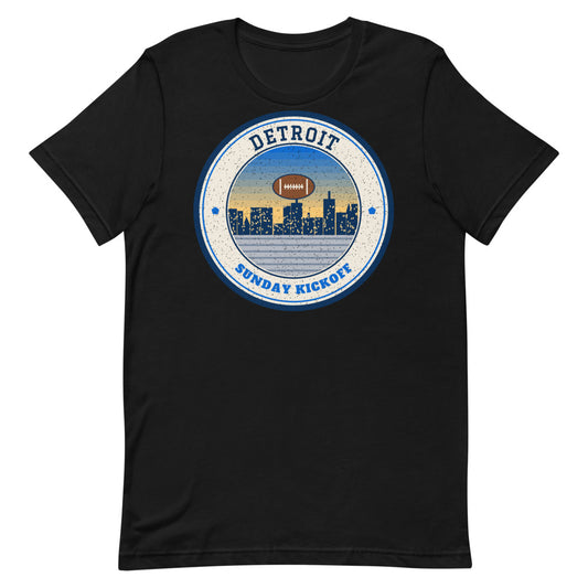 Detroit Sunday Kickoff Tee in black, front