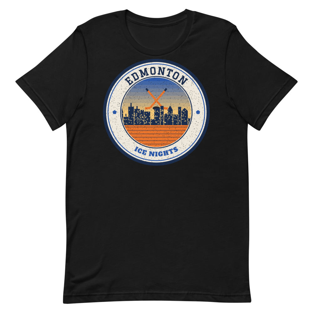 Edmonton Ice Nights Tee in black, front