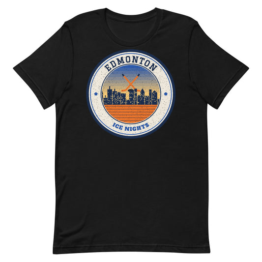 Edmonton Ice Nights Tee in black, front