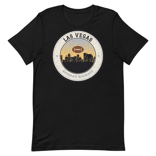 Las Vegas Sunday Kickoff Tee in black, front