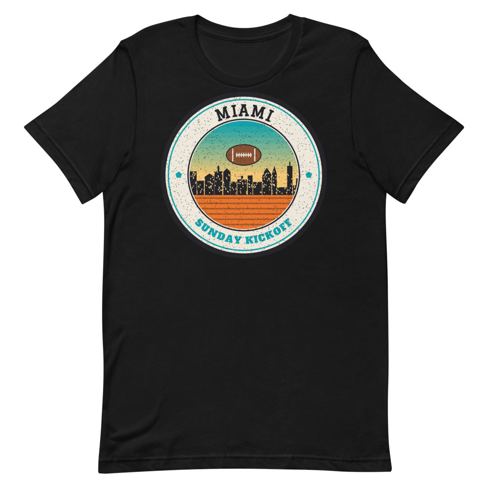 Miami Sunday Kickoff Tee in black, front