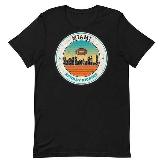 Miami Sunday Kickoff Tee in black, front