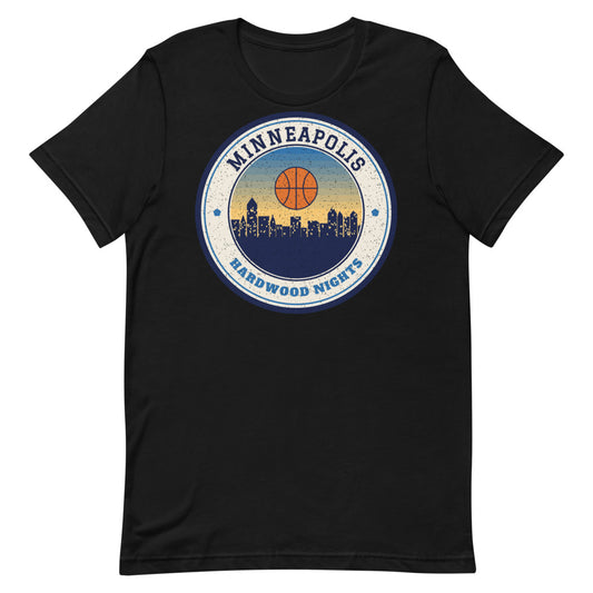 Minneapolis Hardwood Nights Tee in black, front