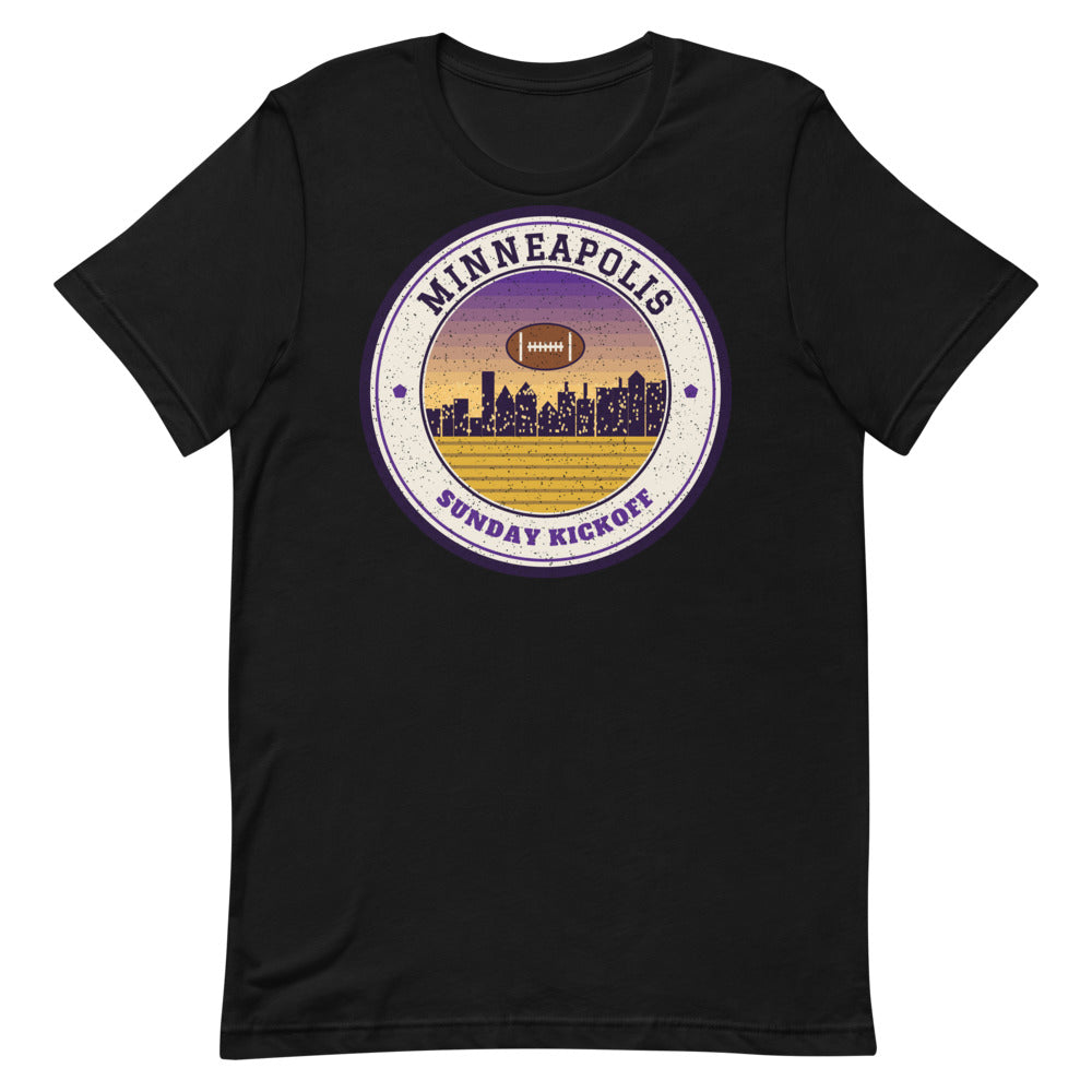 Minneapolis Sunday Kickoff Tee in black, front