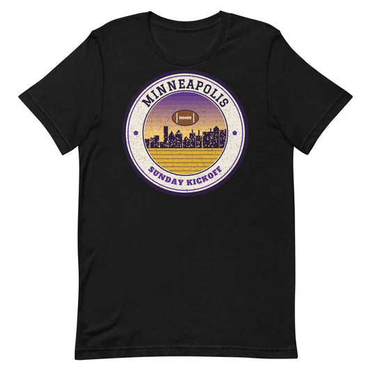 Minneapolis Sunday Kickoff Tee in black, front