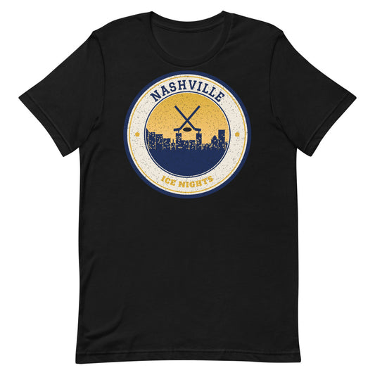 Nashville Ice Nights Tee in black, front
