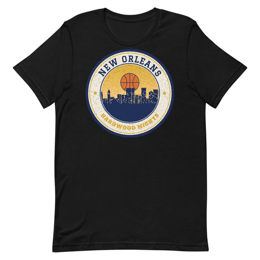New Orleans Hardwood Nights Tee in black, front
