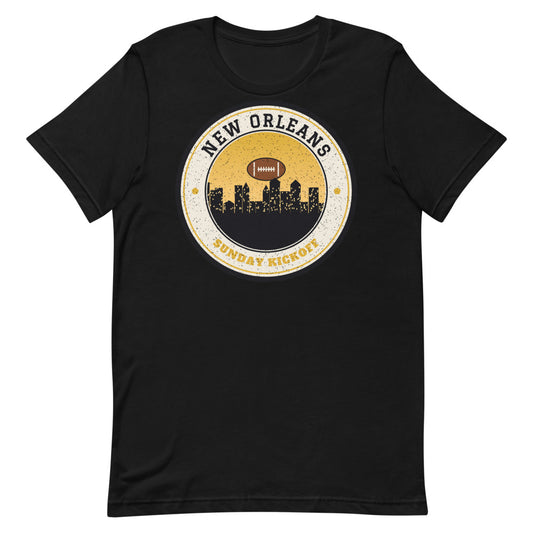 New Orleans Sunday Kickoff Tee in black, front