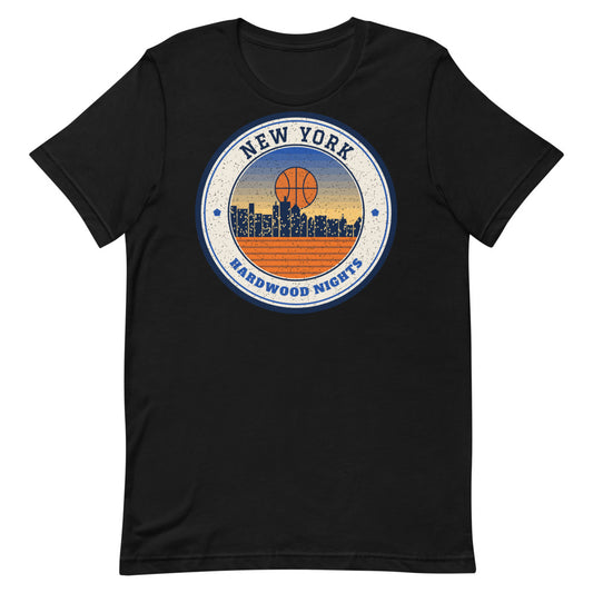 New York Hardwood Nights Tee in black, front