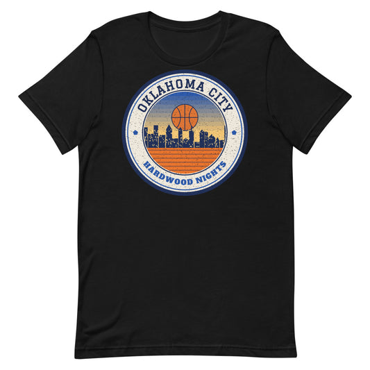 Oklahoma City Hardwood Nights Tee in black, front