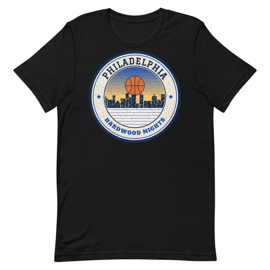 Philadelphia Hardwood Nights Tee in black, front