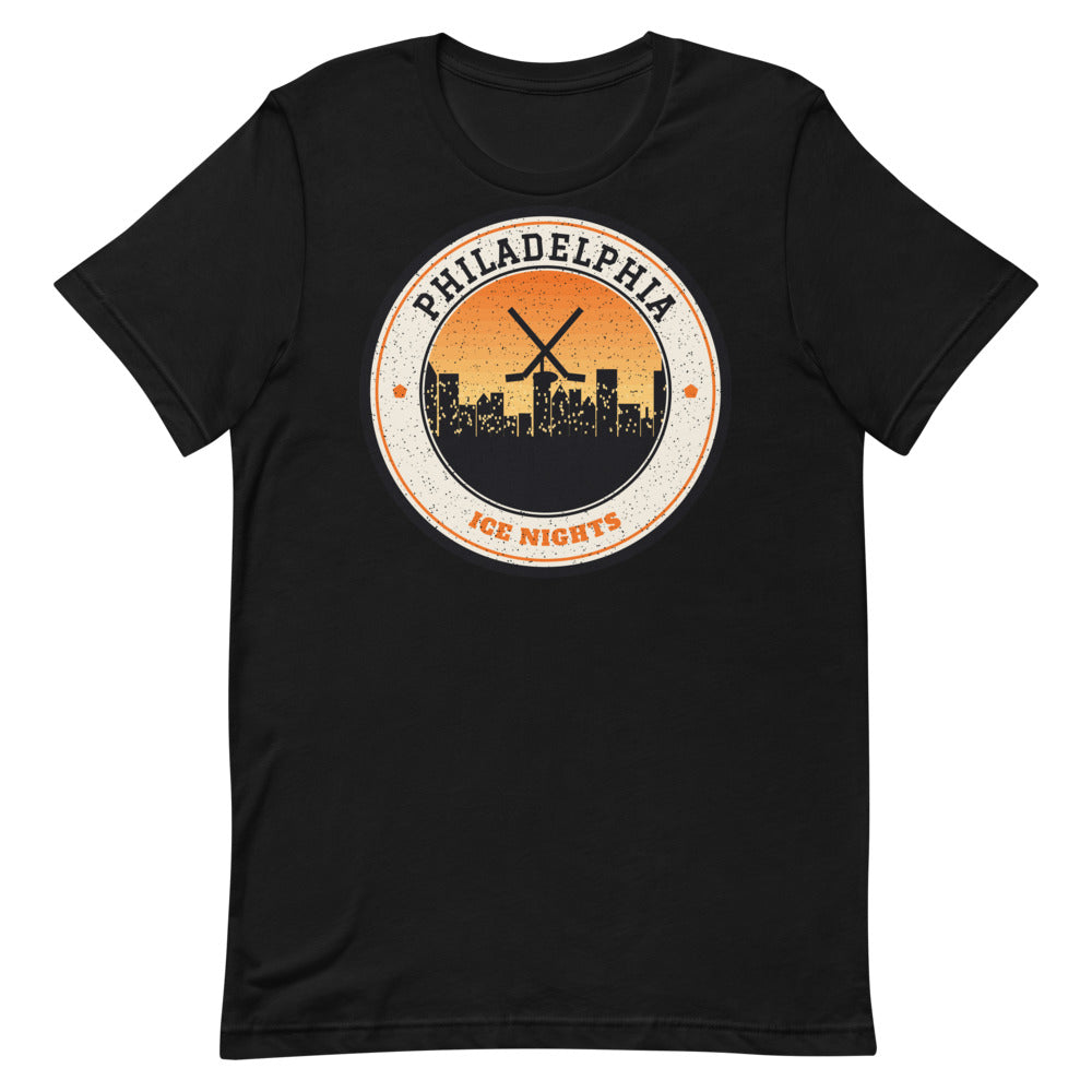 Philadelphia Ice Nights Tee in black, front
