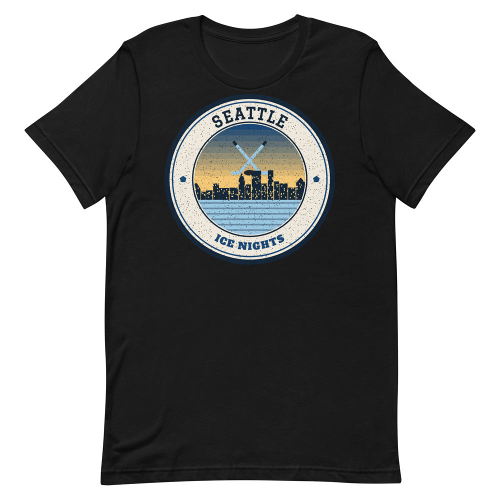 Seattle Ice Nights Tee in black, front