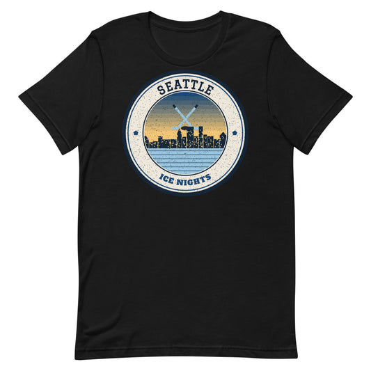 Seattle Ice Nights Tee in black, front