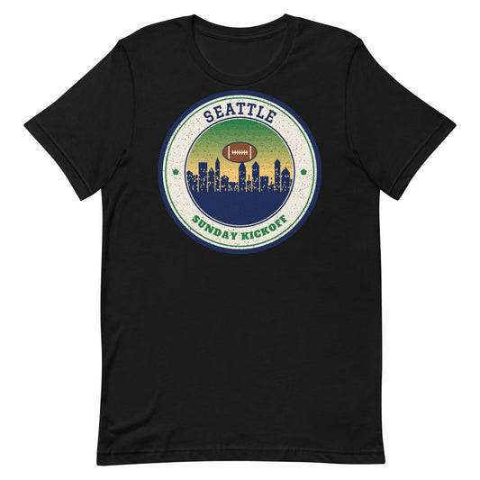 Seattle Sunday Kickoff Tee in black, front