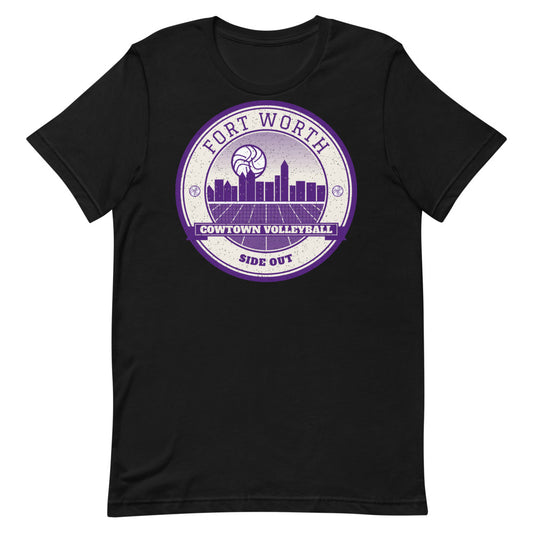 Fort Worth Cowtown Volleyball Tee in black, front